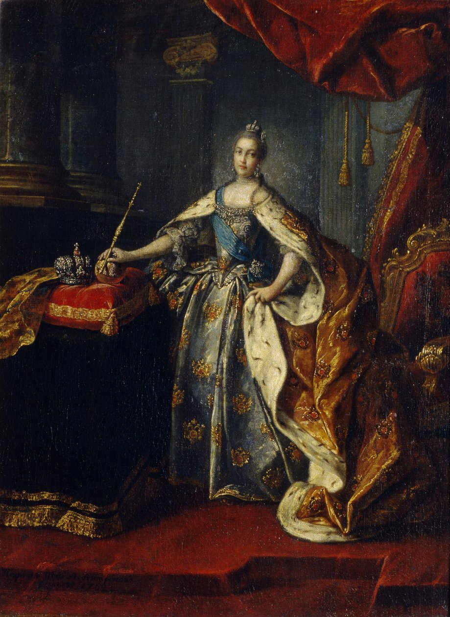 凯瑟琳二世女皇的肖像1729-1796，1762 作者 阿列克谢·彼得罗维奇·安特洛托夫