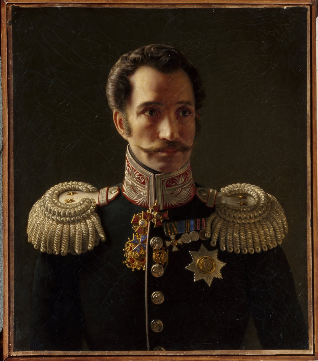 宪兵队少校参谋长 Leonty Vasilievich Dubelt（1792-1862 年）的肖像。(宪兵队参谋长列昂尼-瓦西里耶维奇-杜贝尔特肖像）。Peinture de Alexei Vasilyevich Tyranov (1808-1859), huile sur toile 作者 阿列克谢·瓦西里耶维奇·季拉诺夫（Alexei Vasilievich Tyranov）