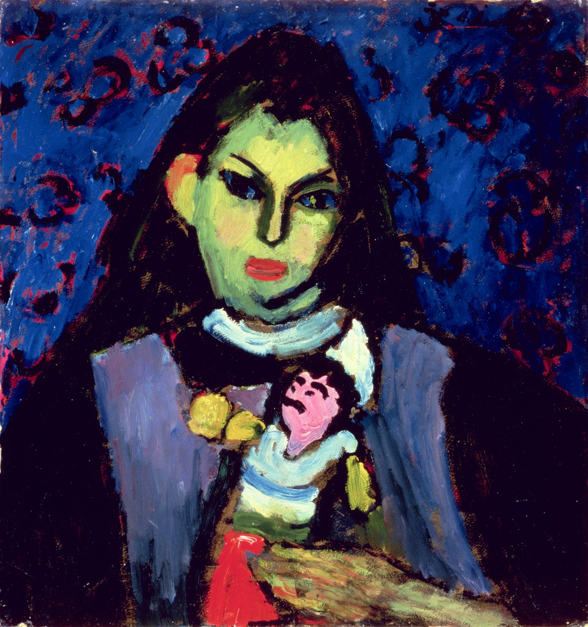 玩具的女孩，1910年（纸板上的油） 作者 阿列克谢·冯·贾伦斯基