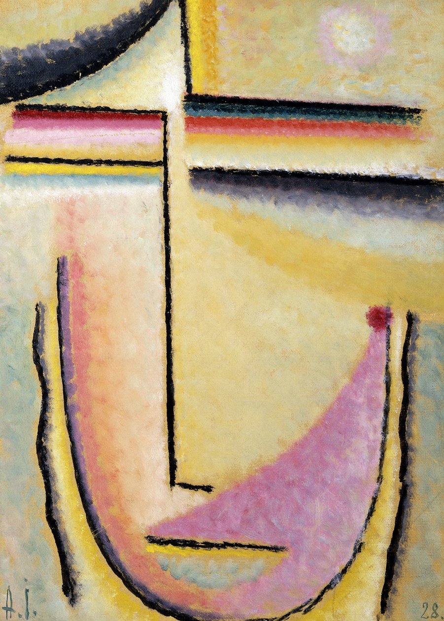 抽象头抽象头，1928年 作者 阿列克谢·冯·贾伦斯基