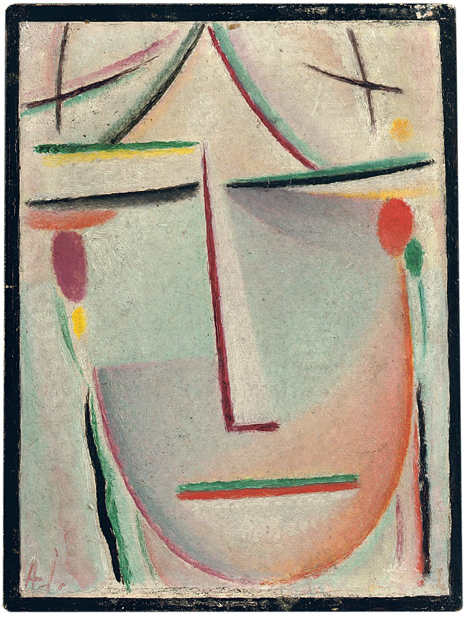 抽象头抽象头，c.1921 作者 阿列克谢·冯·贾伦斯基