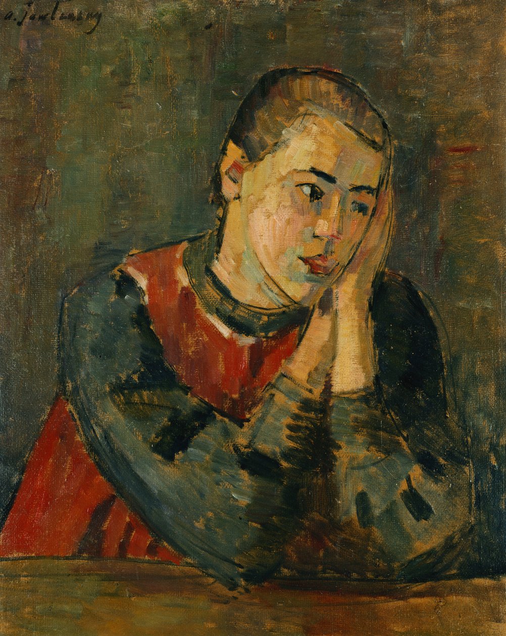 头部修剪的孩子；头部修剪的孩子，1906年 作者 阿列克谢·冯·贾伦斯基