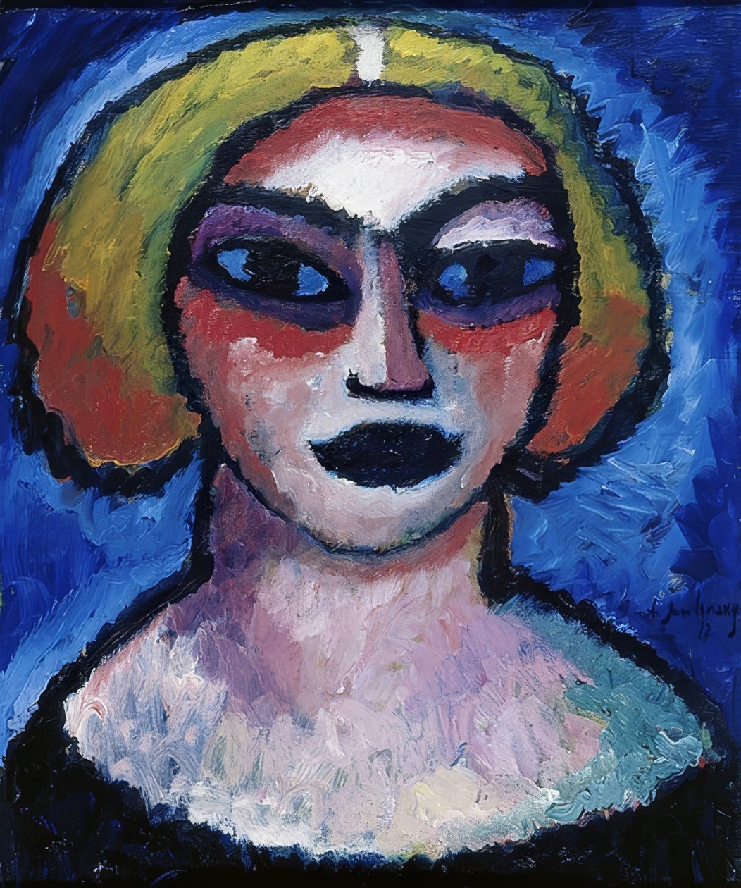 女人头。 1912年 作者 阿列克谢·冯·贾伦斯基