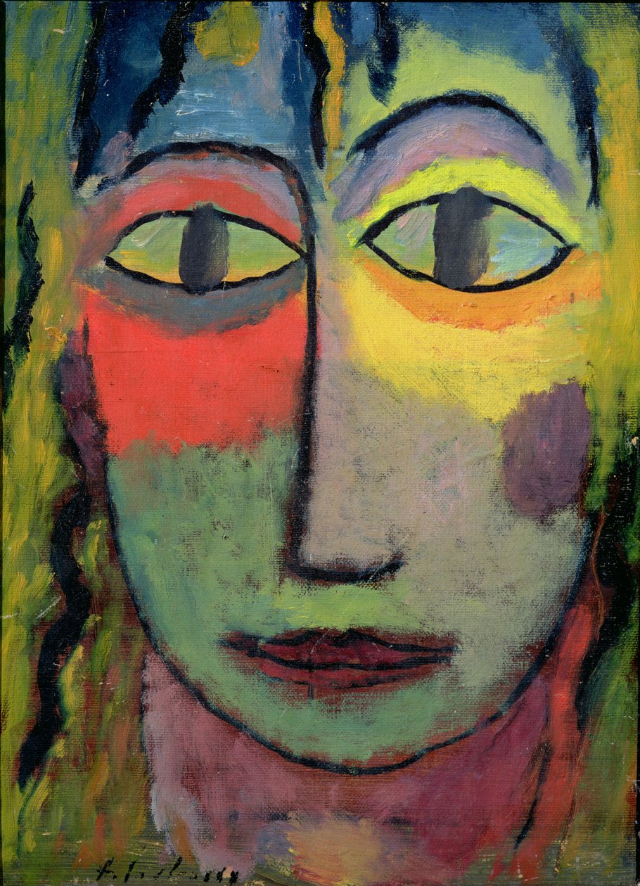 女人&39;美杜莎&39;的头，1923年（纸上油） 作者 阿列克谢·冯·贾伦斯基