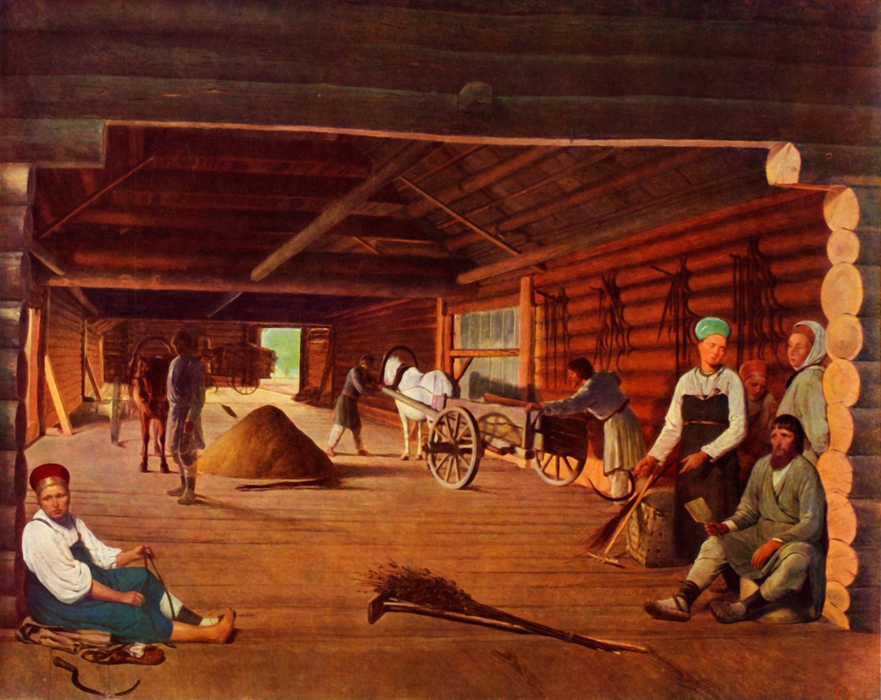 Fliling the Grain，c1821，1965。 作者 阿列克谢·韦尼采诺夫（Alexey Venetsianov）