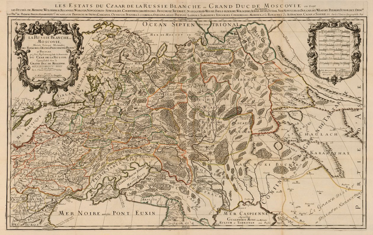 英语：Belaya Rus或Muscovy地图 作者 亚历克西斯·休伯特·贾洛特