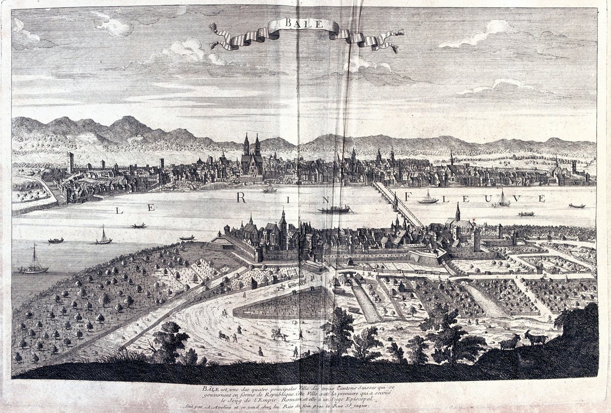 瑞士巴勒，A.H. Jaillot 在《法国地图集》中的作品 - 巴黎 作者 亚历克西斯·休伯特·杰洛特