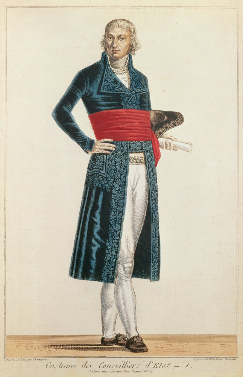 国务委员制服，c.1804-10（彩色版画） 作者 亚历克西斯·查塔涅格