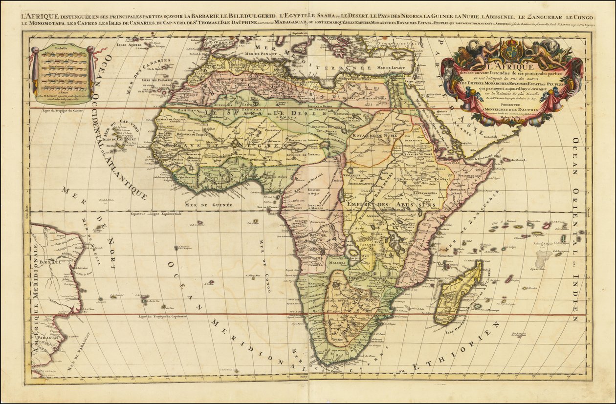 亚历克西斯-于贝尔-雅罗绘制的 1692 年非洲地图 作者 亚历克西斯·休伯特·贾洛特