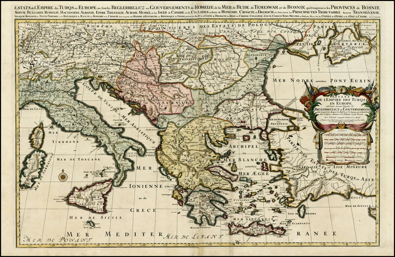 于贝尔-雅罗绘制的 1692 年欧洲土耳其帝国地图 作者 亚历克西斯·休伯特·贾洛特