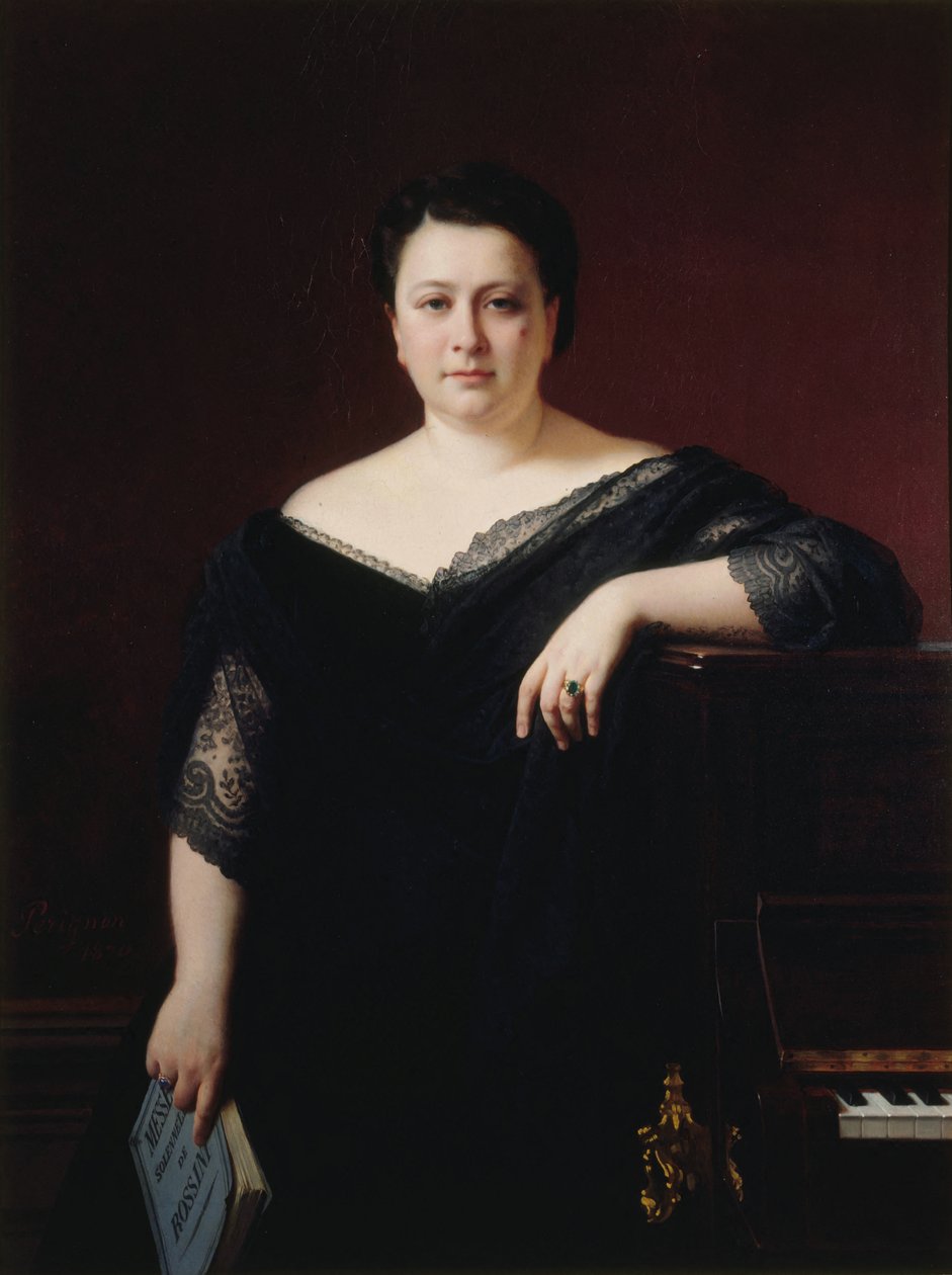 歌剧演员玛丽埃塔-阿尔博尼的肖像，1826-1894年，1870年。 作者 亚历克西斯·约瑟夫·佩里尼翁
