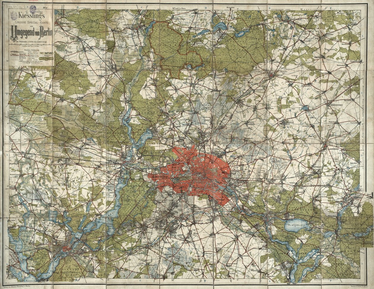 基斯林的柏林地区特别地图 作者 阿历克修斯·基斯林（Alexius Kiessling）