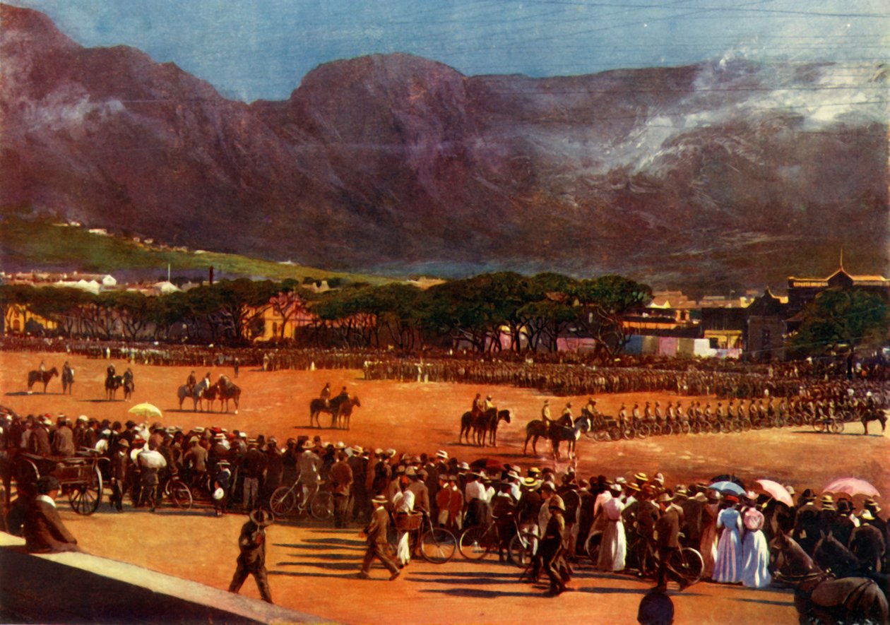 开普敦卫队在阅兵场的集合，开普敦，1901年1月12日》，1901年 作者 阿尔夫·霍斯金