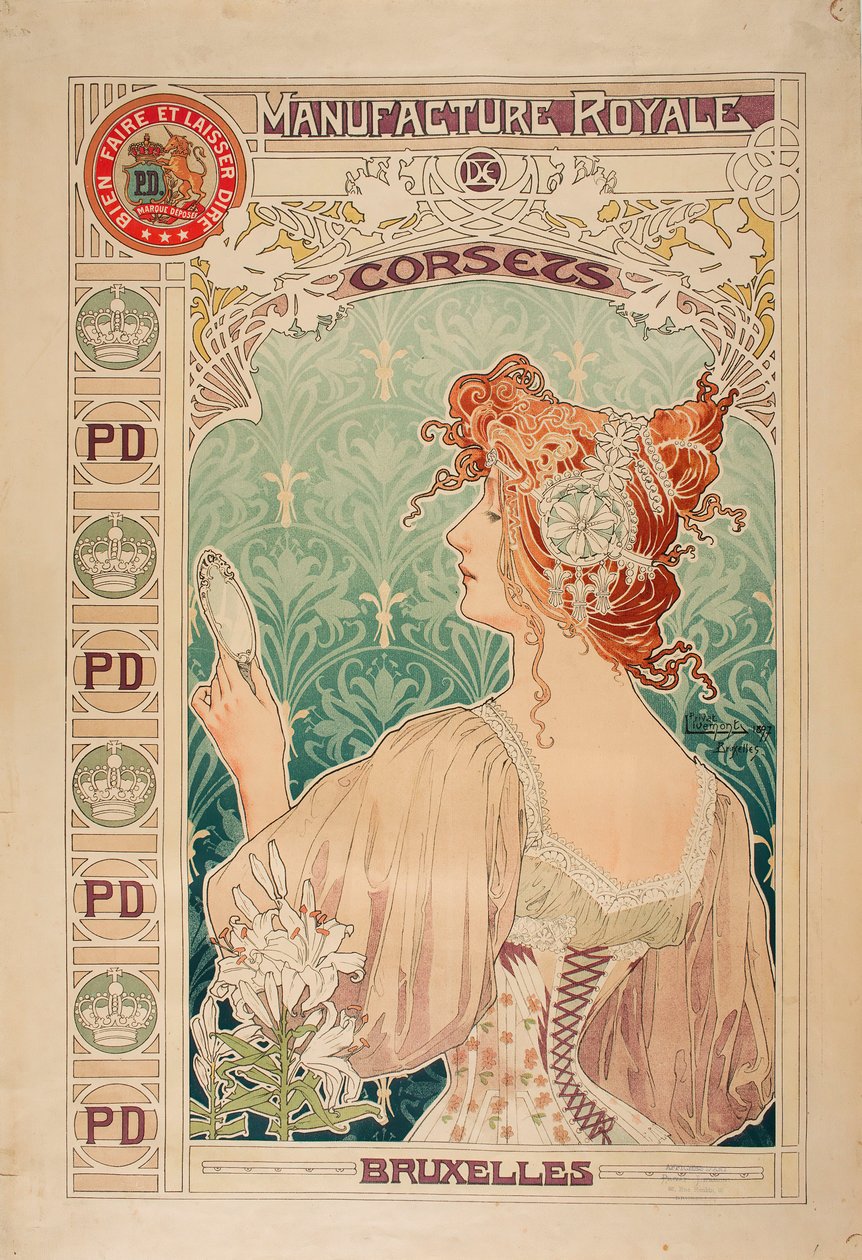 皇家胸衣制造厂，1897年。 作者 阿方斯·玛丽·穆夏