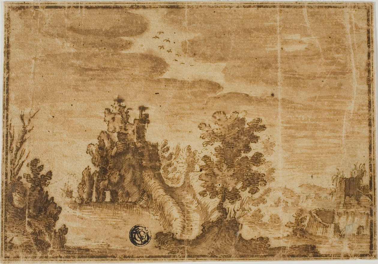 风景中的童话城堡 作者 阿方索·帕里吉（Alfonso Parigi）