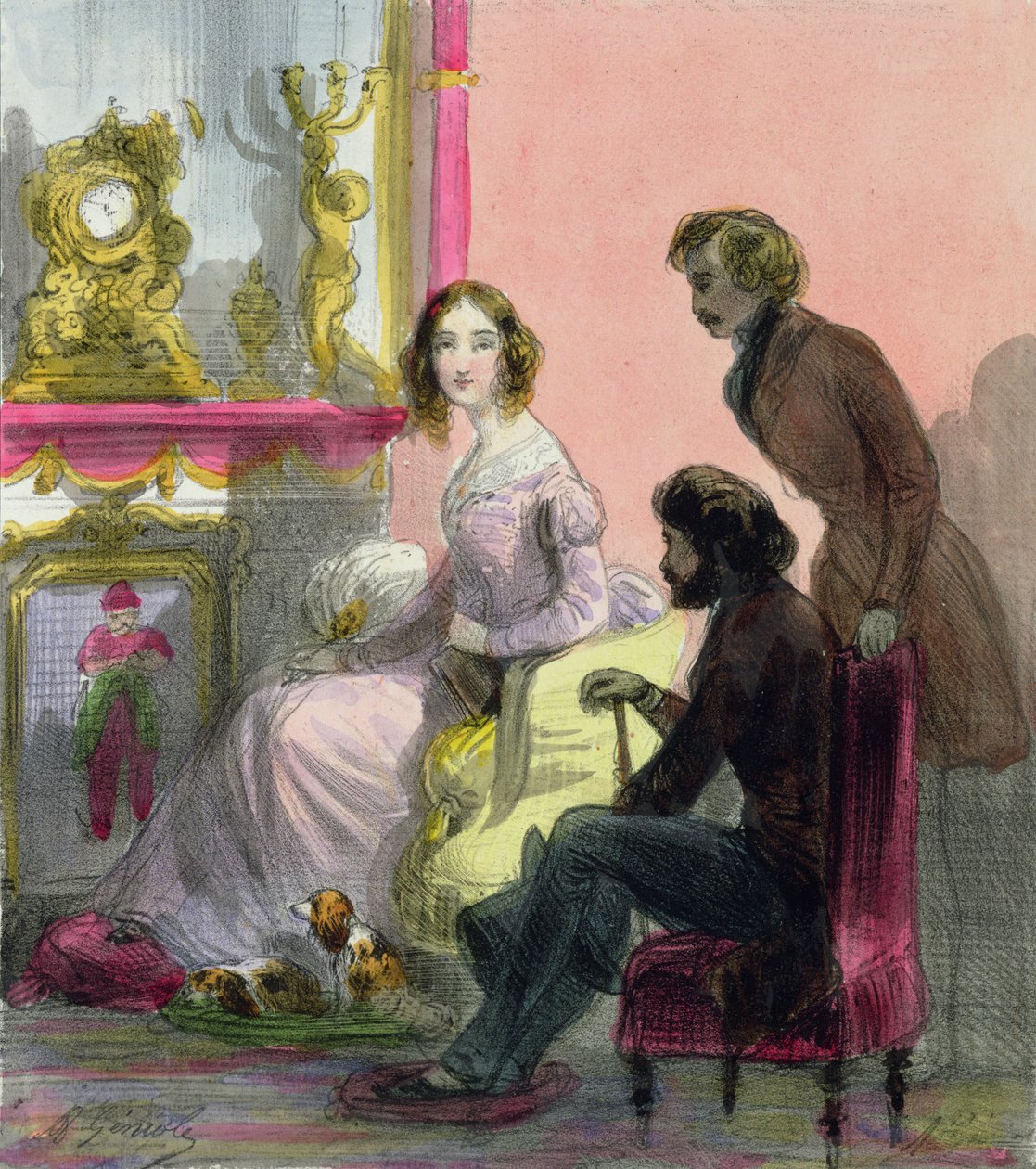 公爵夫人，1841年至1842年，来自“巴黎女人”的第13名 作者 阿尔弗雷德·安德烈（Alfred Andre Geniole）