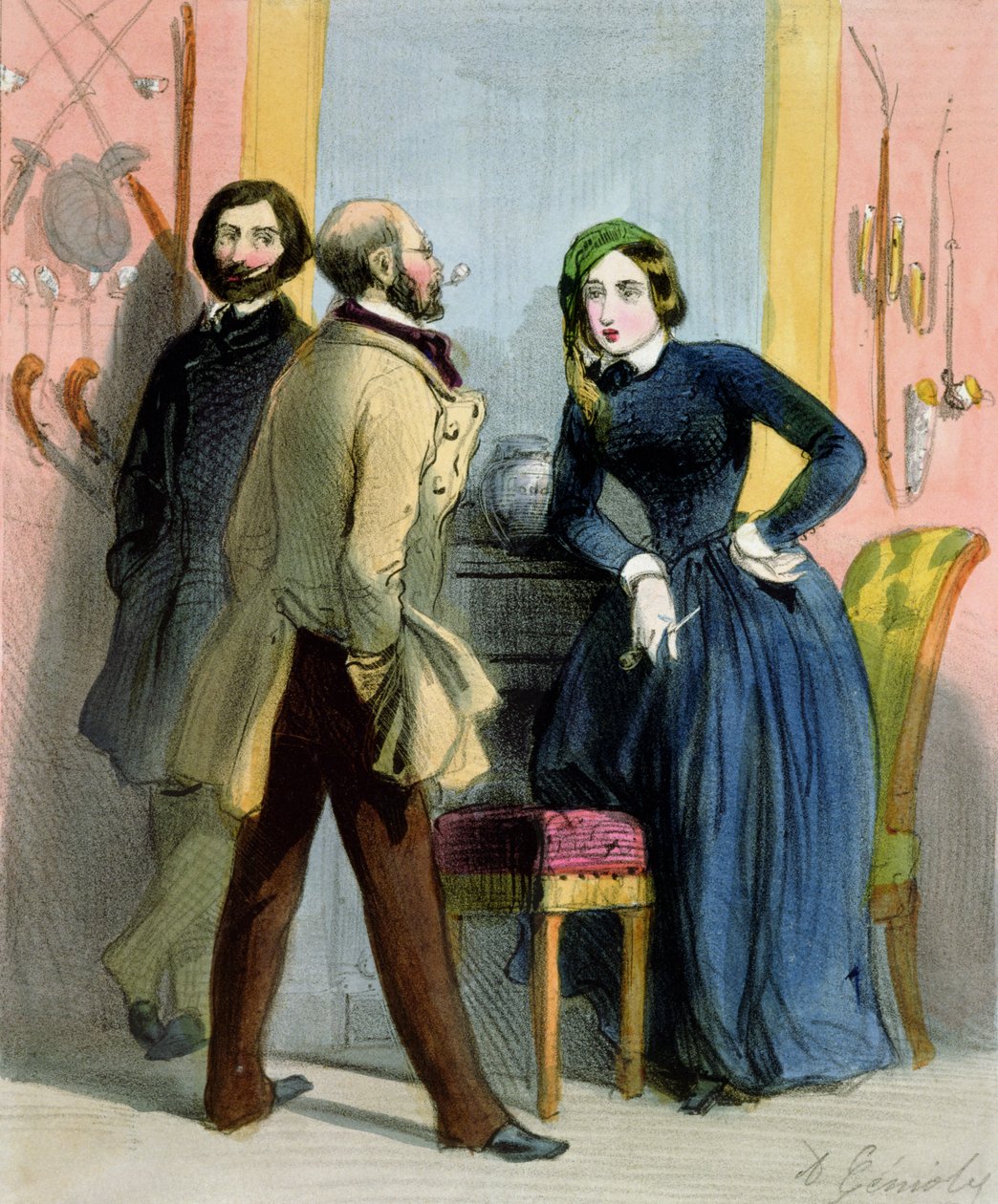 文学母狮，来自&39;Femmes de Paris&39;，1841-42 作者 阿尔弗雷德·安德烈（Alfred Andre Geniole）