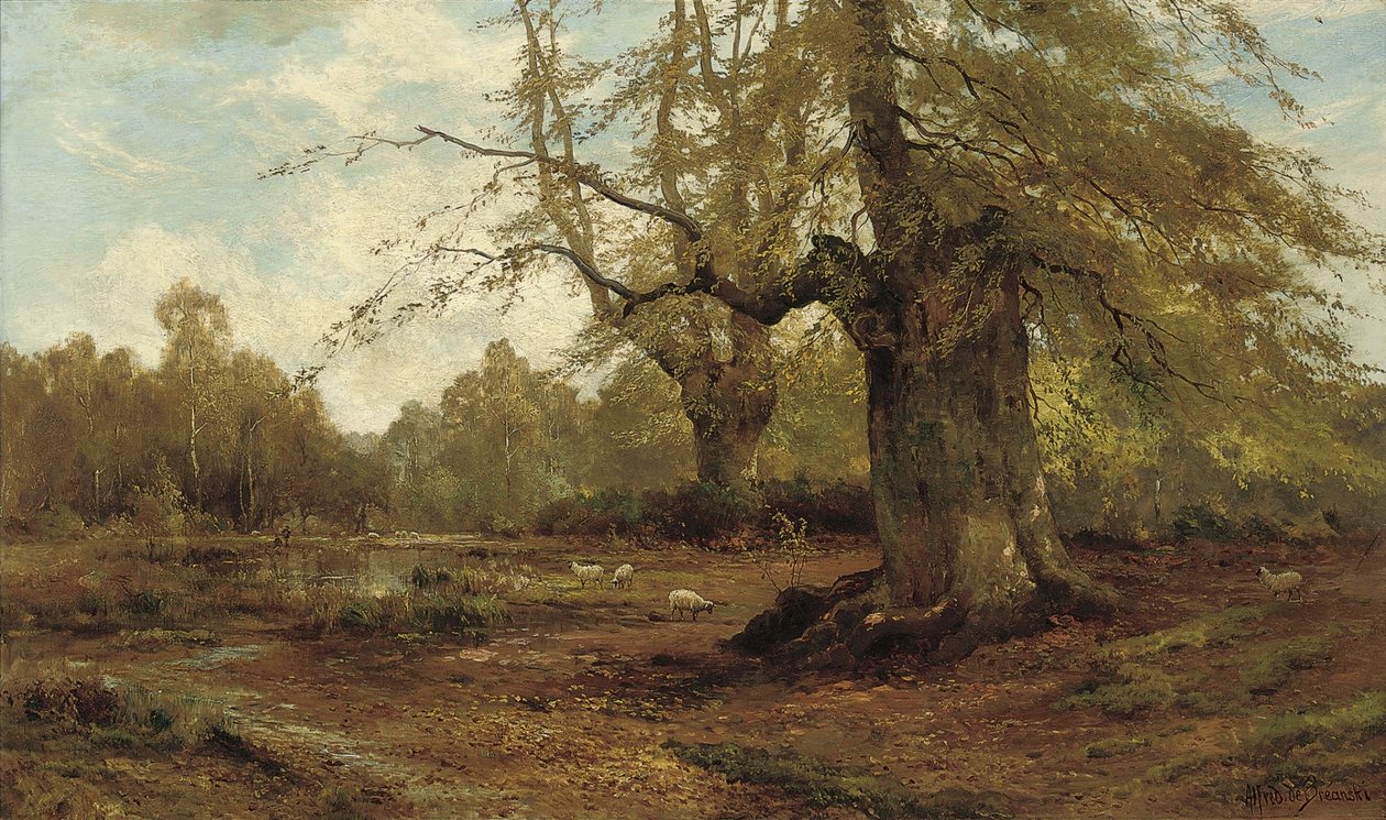 Burnham Beeches，秋季 作者 阿尔弗雷德·布良斯基