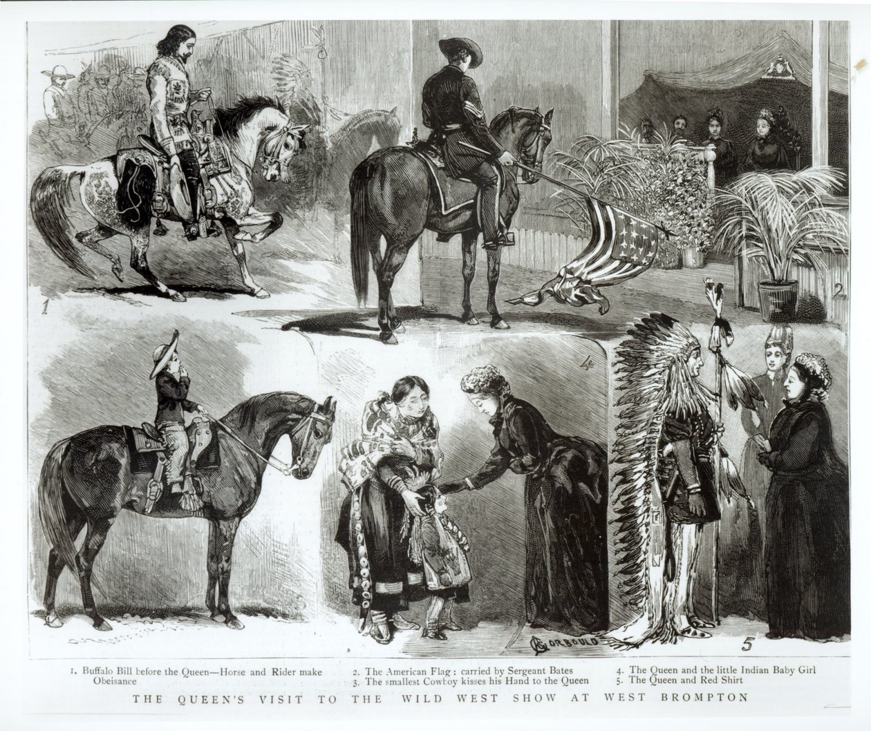 女王参观西布朗普顿的狂野西部秀，1887年 作者 阿尔弗雷德·尚特雷·科博尔德