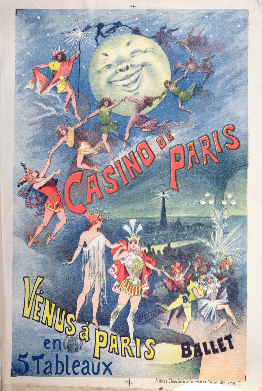 海报在十九世纪末的巴黎赌场为Revue&39;Venus a Paris&39;做广告 作者 阿尔弗雷德·乔布拉克