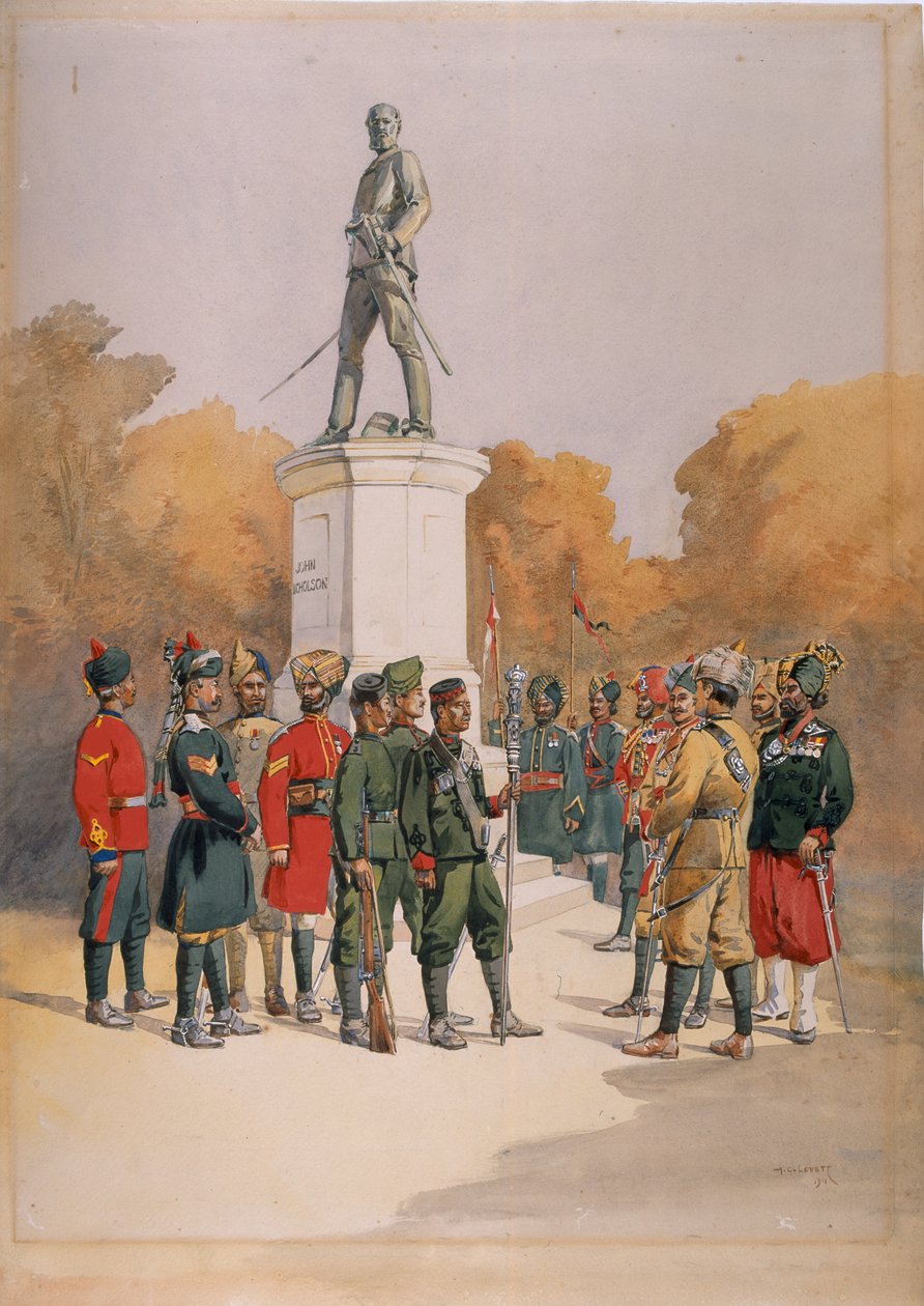 军团出现在1857年，1911年的德里围攻和袭击中 作者 阿尔弗雷德·克劳迪·洛维特（Alfred Crowdy Lovett）