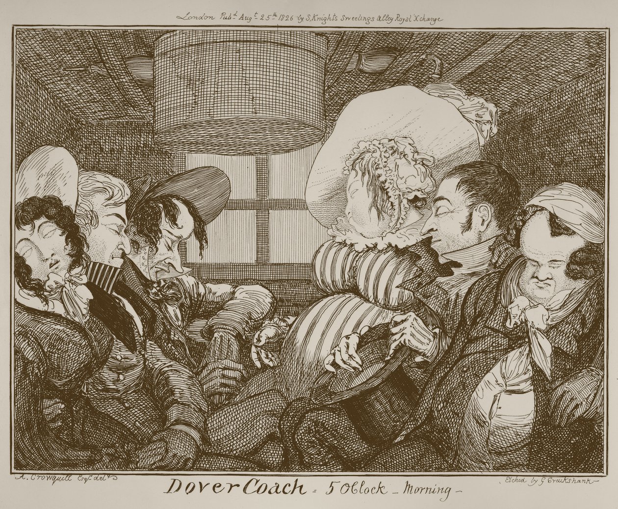 Dover Coach，早上5点，由George Cruikshank，1826年蚀刻 作者 阿尔弗雷德·克劳奎尔