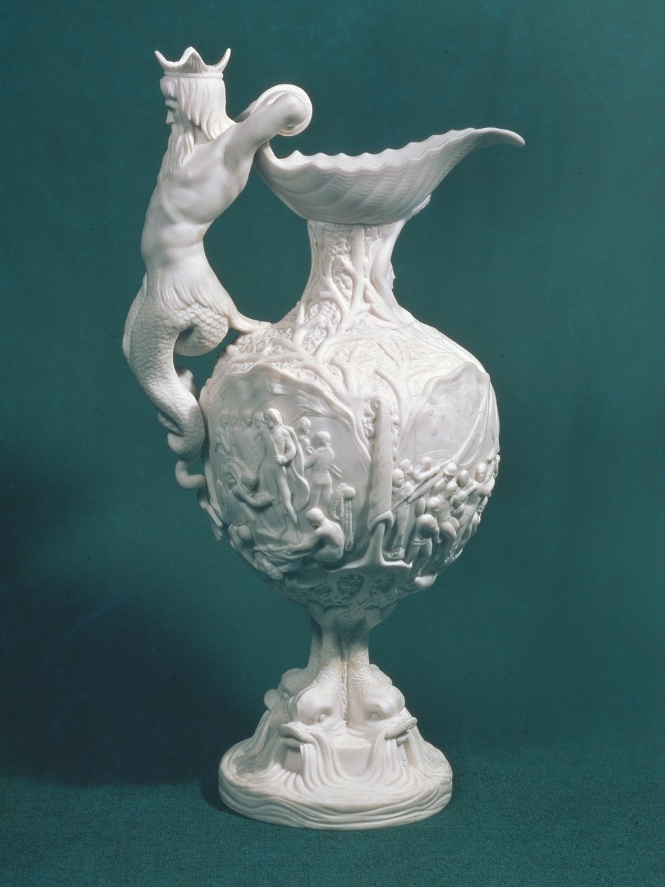 纳尔逊水壶，由Samuel Alcock und Co.，Burslem制造，1851年（Parian瓷器） 作者 阿尔弗雷德·克劳奎尔