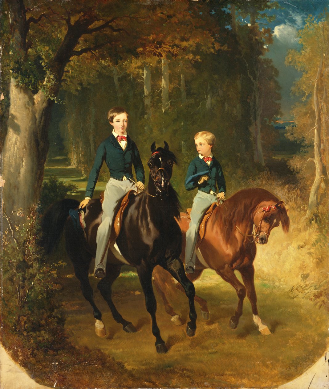 Louis-Philippe d&39;Orleans（1838-94）Comte de Paris和他的兄弟Robert d&39;Orleans（1840-1910）Duc de Chartres在Parc de Claremont，c.1849 作者 阿尔弗雷德德勒