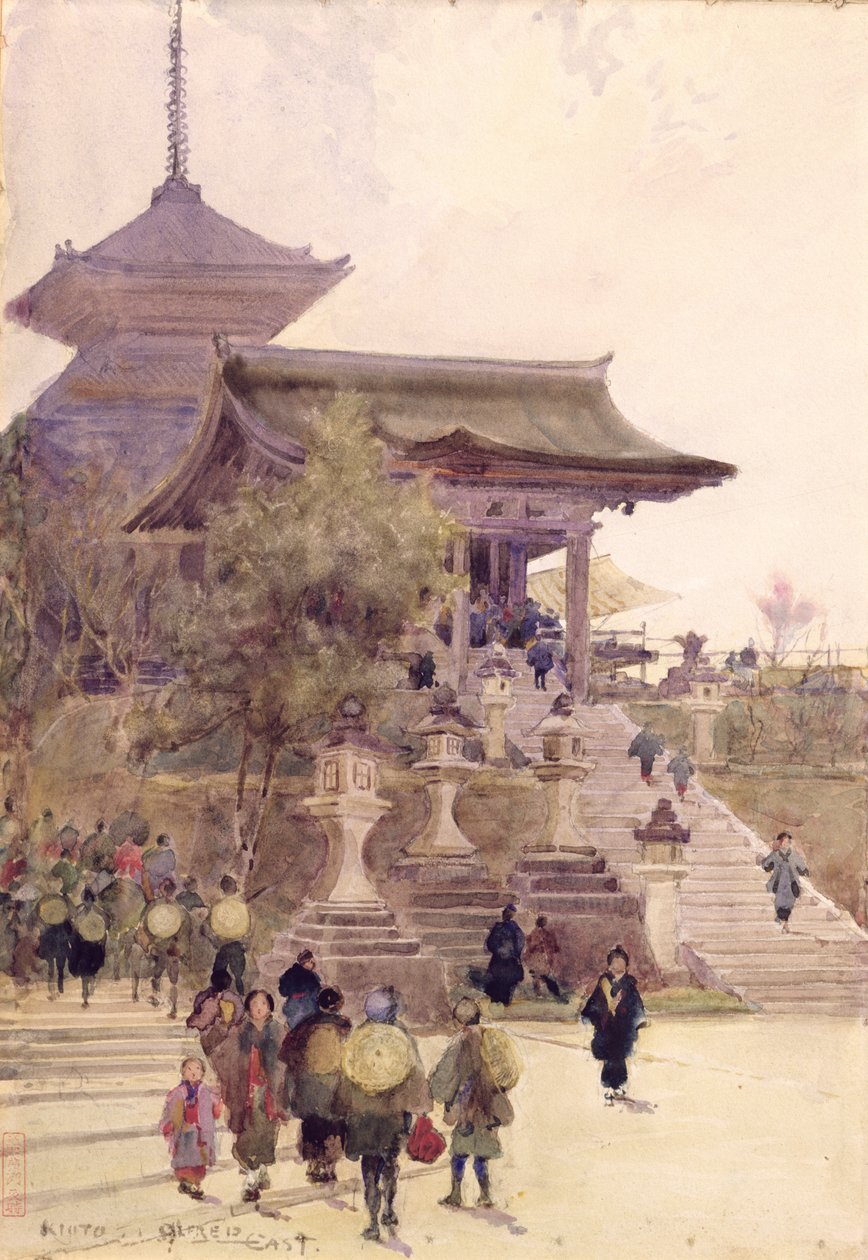 京都清水寺的入口，朝圣者登高 作者 东阿尔弗雷德