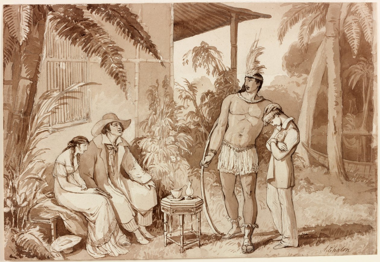 Chalon Sketching Society Composition，1810（墨水在纸上） 作者 阿尔弗雷德·爱德华·沙隆
