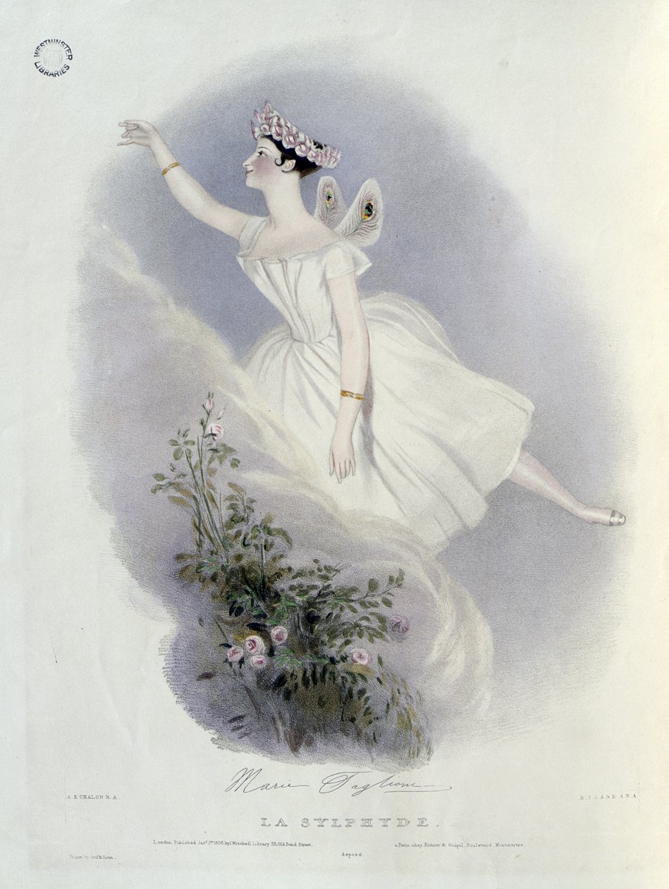 Marie Taglioni（1804-84）在&39;La Sylphide&39;，由Richard James Lane（1800-72）1836年刻 作者 阿尔弗雷德·爱德华·沙隆
