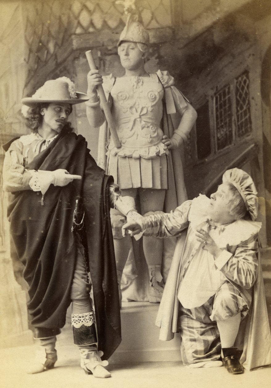 唐璜，雕像和Sganarelle，来自&39;La Statue du Commandeur&39;或&39;Don Juan Up to Date&39;的作品，1892年（内阁照片） 作者 阿尔弗雷德·埃利斯
