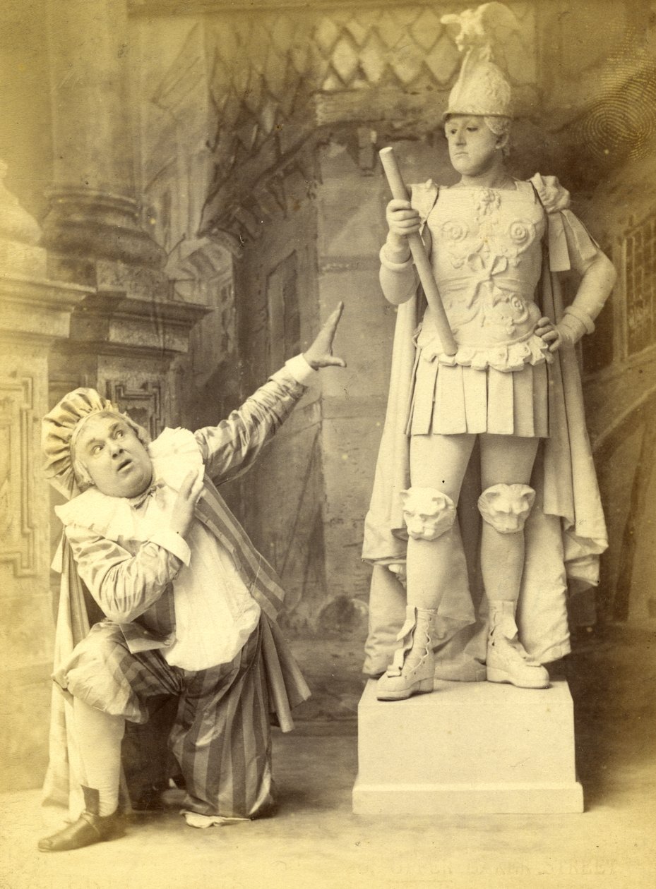 雕像和Sganarelle，1892年制作的“La Statue du Commandeur”或“Don Juan Up to Date”（内阁照片） 作者 阿尔弗雷德·埃利斯