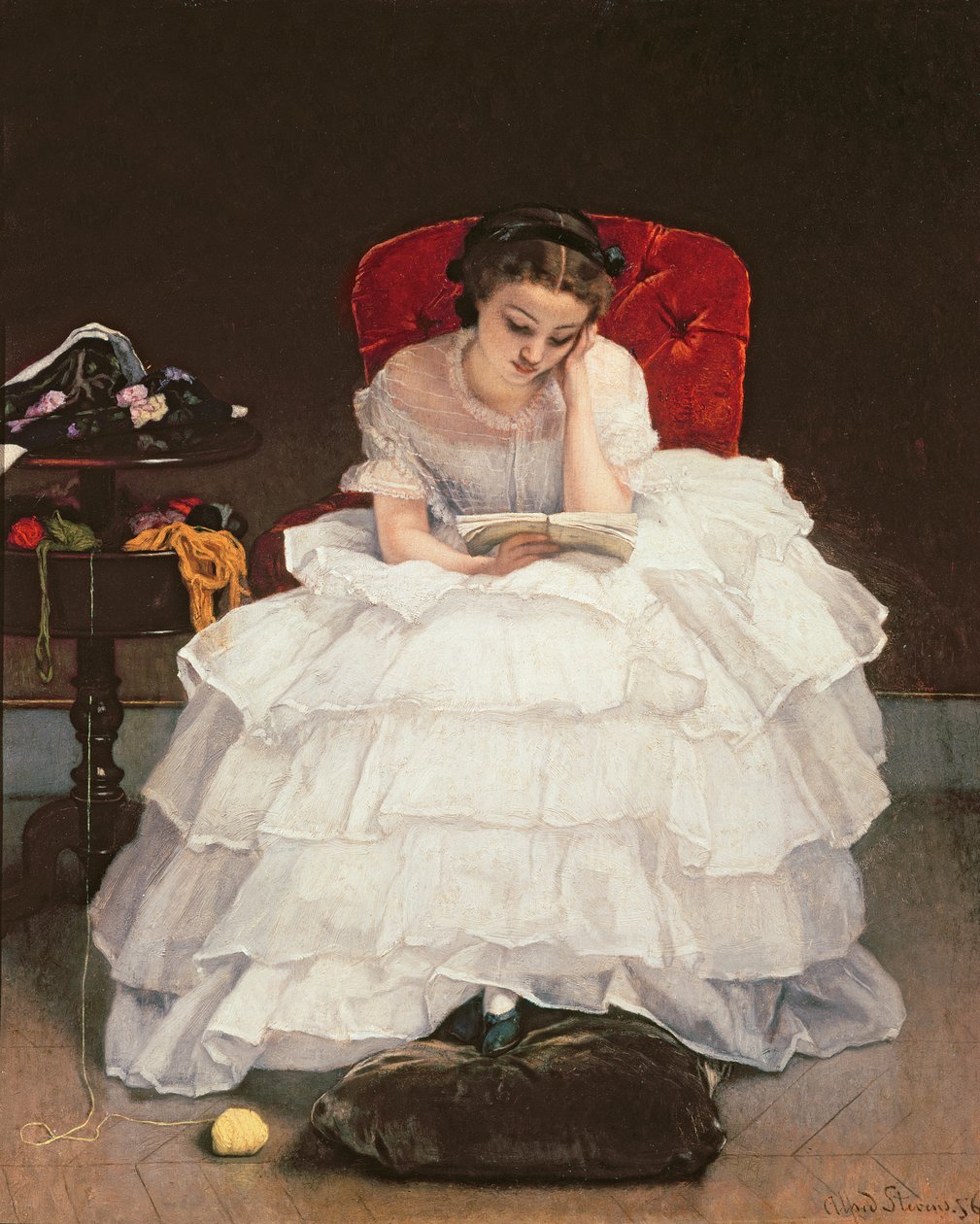 女孩读 作者 阿尔弗雷德·埃米尔·史蒂文斯（Alfred Emile Stevens）