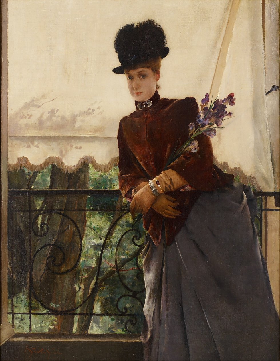 1884年Mademoiselle Dubois的肖像 作者 阿尔弗雷德·埃米尔·史蒂文斯（Alfred Emile Stevens）