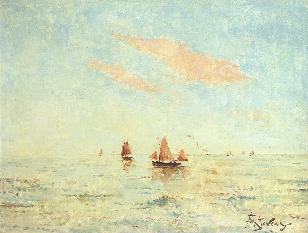 海上特雷波尔，1880年 作者 阿尔弗雷德·埃米尔·史蒂文斯（Alfred Emile Stevens）