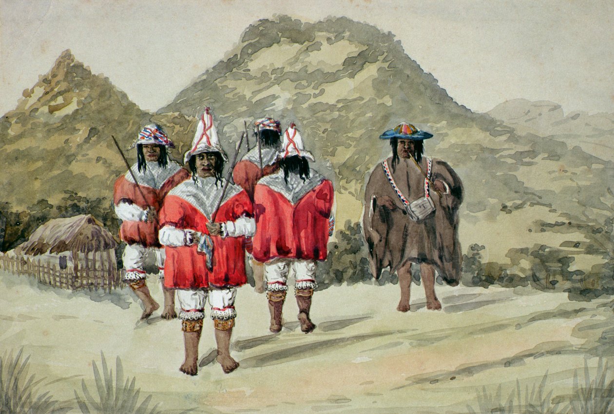 印第安人舞蹈，1875年（纸上写着） 作者 阿尔弗雷德·古斯汀