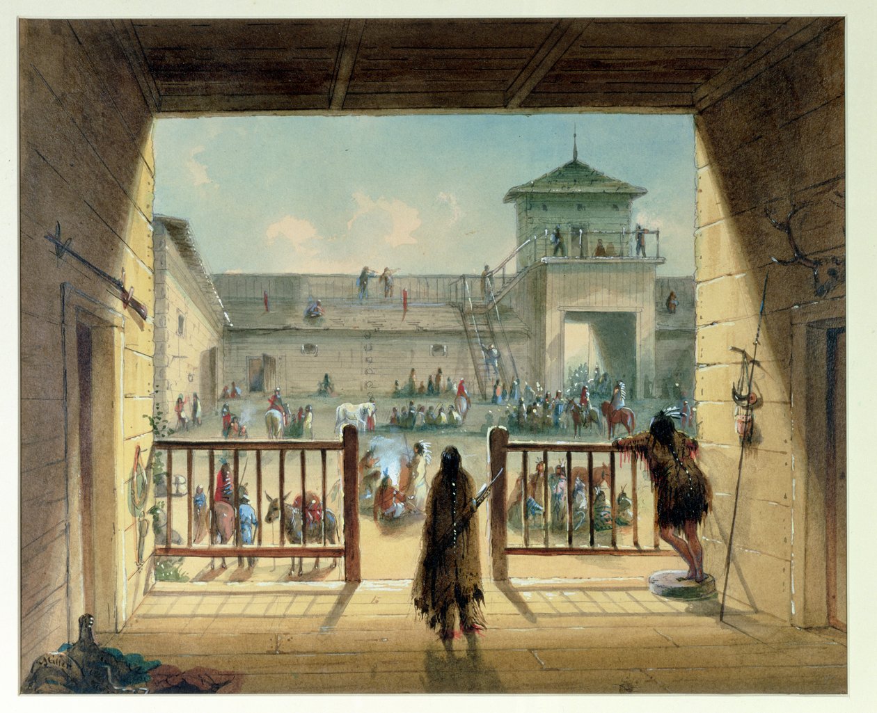 堡垒拉勒米内部，1858-60 作者 阿尔弗雷德·雅各布·米勒