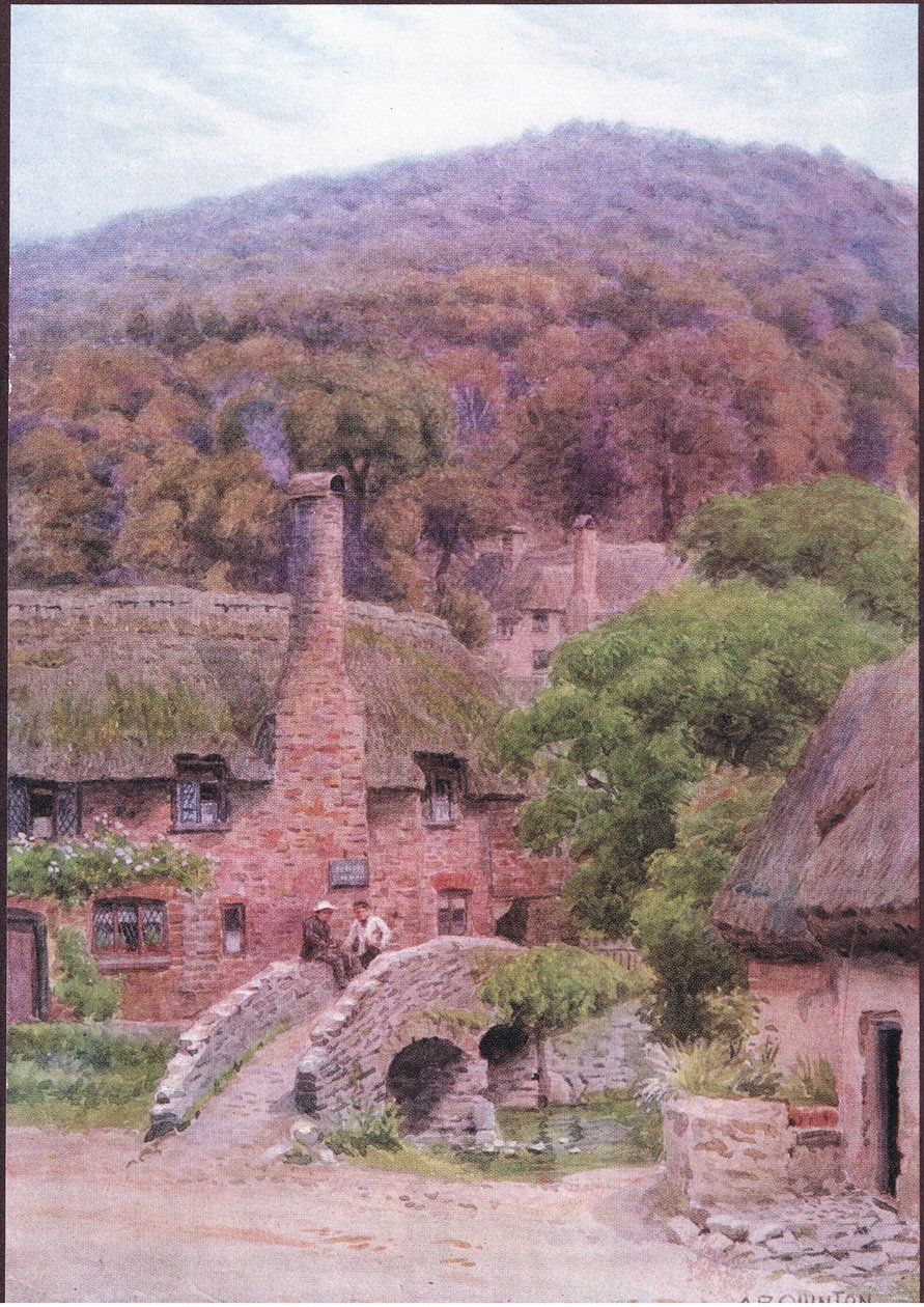 来自The Cottages的Allerford，Somerset，来自英格兰乡村的乡村生活，由Dent＆Sons Limited出版，1912年 作者 阿尔弗雷德·罗伯特·昆顿