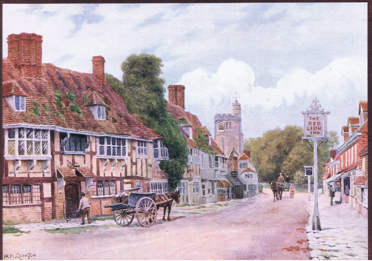 肯特郡的Biddenden，1912年由Dent＆Sons Limited出版的The Cottages和Village Life of England 作者 阿尔弗雷德·罗伯特·昆顿