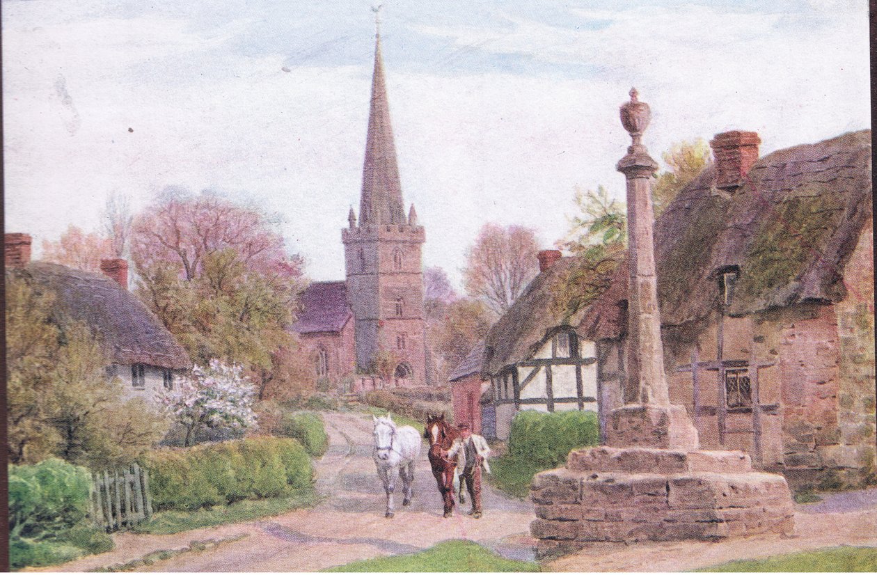 Childs Wickham，Nr Evesham，Worcester，来自英格兰乡村小屋和乡村生活，由Dent＆Sons Limited出版，1912年 作者 阿尔弗雷德·罗伯特·昆顿