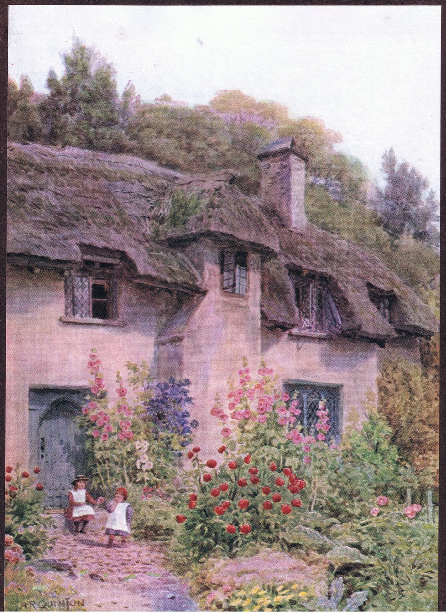 小屋花园，Selworthy，萨默塞特，来自The Cottages和乡村生活的英格兰乡村出版社，Dent＆Sons Limited，1912年出版 作者 阿尔弗雷德·罗伯特·昆顿