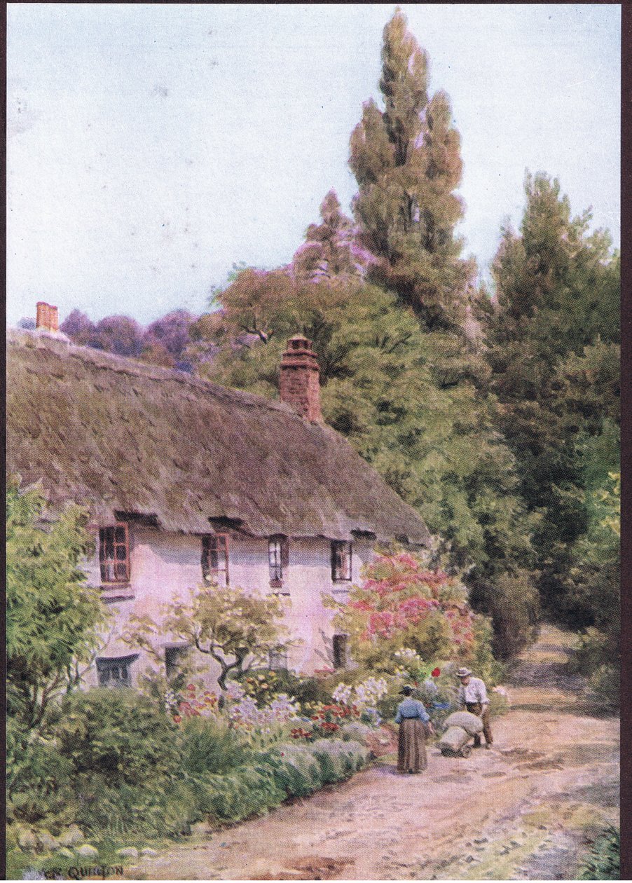 Dunster，Somerset的小屋，来自The Cottages和乡村生活的英格兰乡村出版社，Dent＆Sons Limited，1912年出版 作者 阿尔弗雷德·罗伯特·昆顿