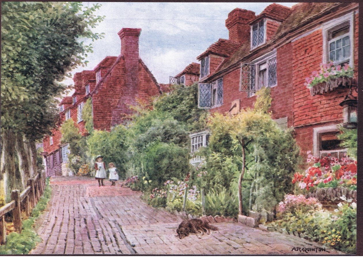The Walk，Groombridge，Kent，来自The Cottages和乡村生活的英格兰乡村出版社，Dent＆Sons Limited，1912年出版 作者 阿尔弗雷德·罗伯特·昆顿