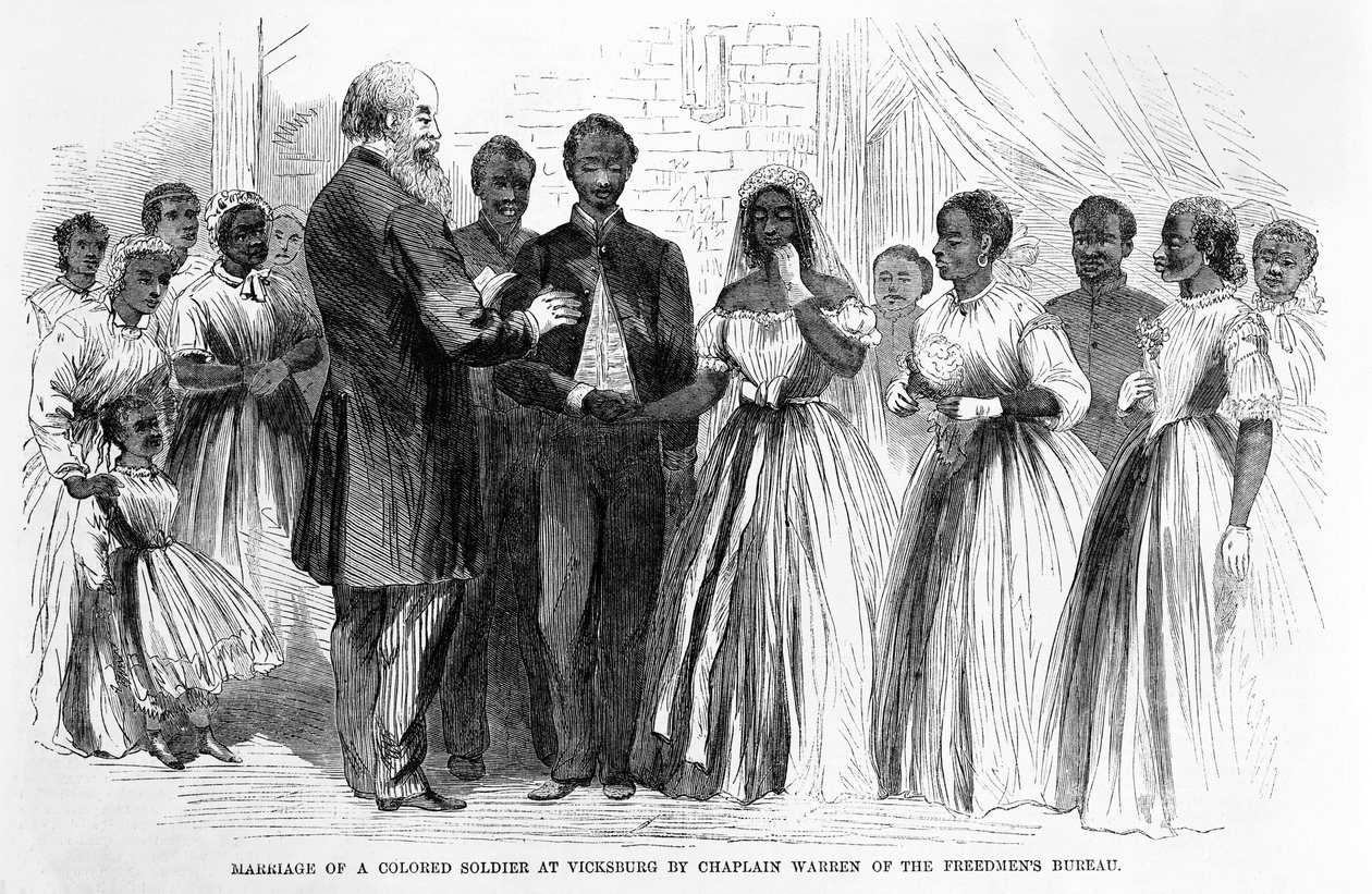 由Vedburg的彩色士兵与自由民主党的牧师Warren，酒吧结婚。 1866年 作者 阿尔弗雷德·鲁道夫·沃德