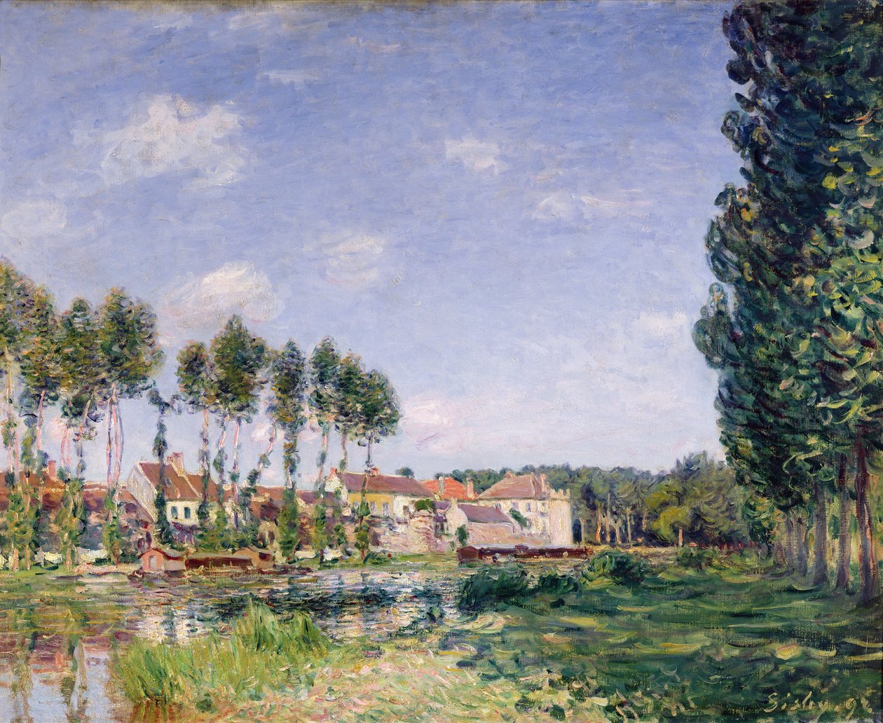Loing，Moret，1892年的银行 作者 阿尔弗雷德·西斯利
