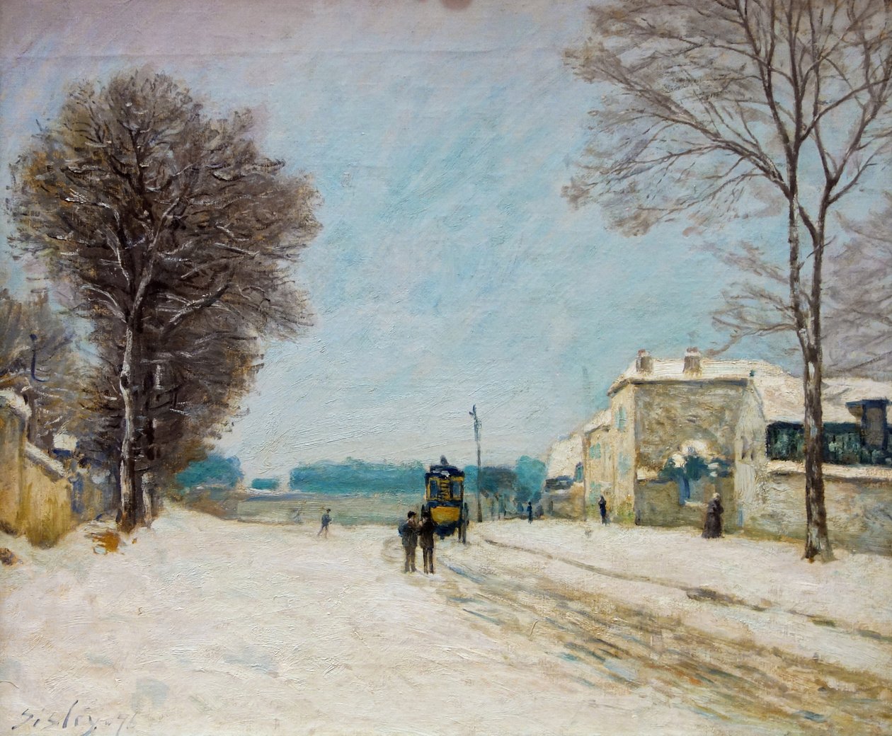 冬季，在里尔的Palais des Beaux-Arts进行雪景效应。 作者 阿尔弗雷德·西斯利