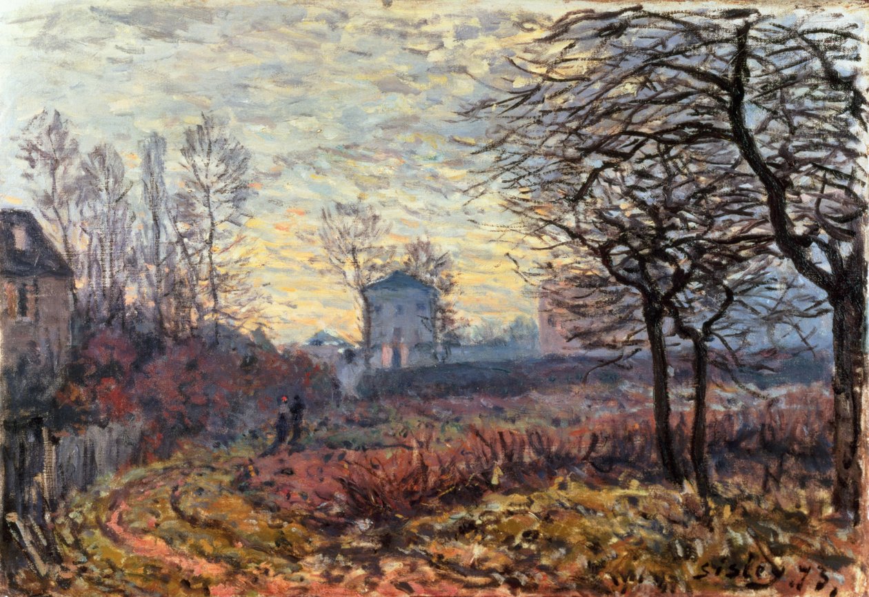 在Louveciennes附近的风景，1873年 作者 阿尔弗雷德·西斯利