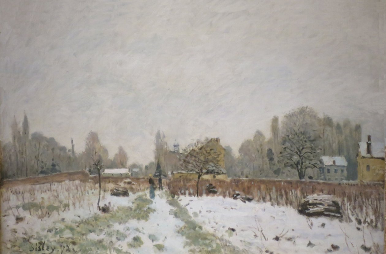 Louveciennes在雪中 作者 阿尔弗雷德·西斯利