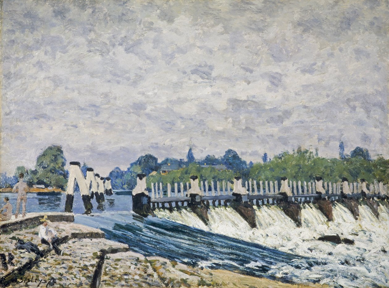 Molesey Weir，Hampton Court 作者 阿尔弗雷德·西斯利